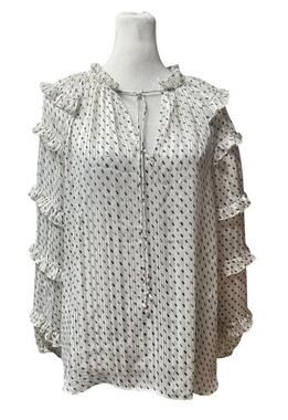 Boho Chic Sheer Top Cottagecore Romantic Ruffle Blouse Womens Express Sz Small